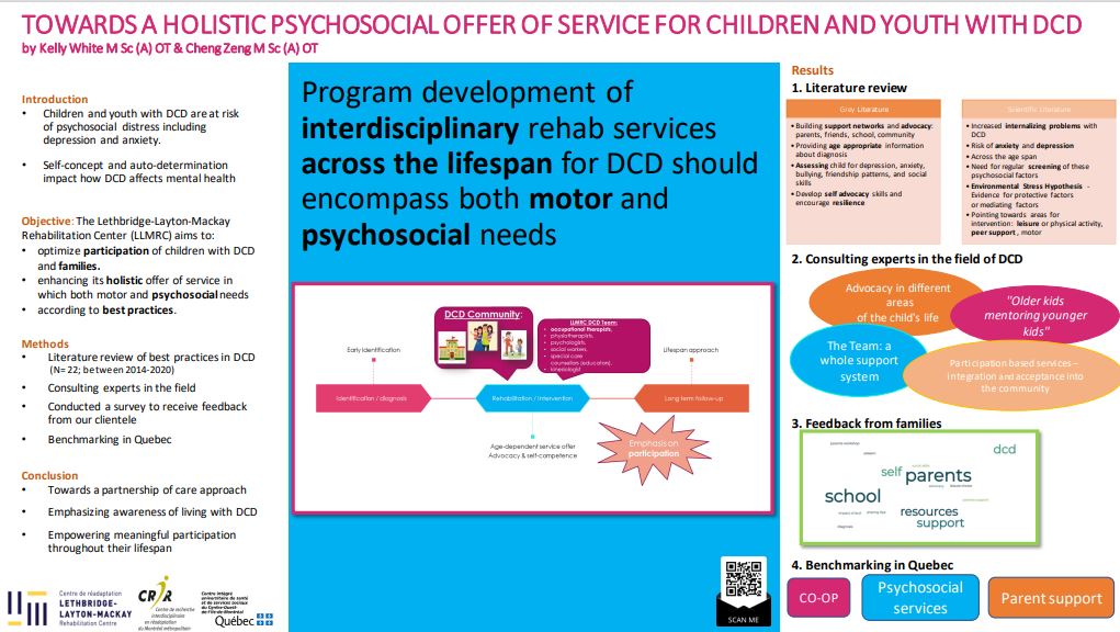 Towards a holistic psychosocial offer of service for children and youth with DCD