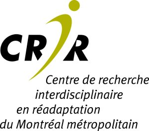 Logo avec lettres du CRIR avec le I jaune d'une personne en mouvement.